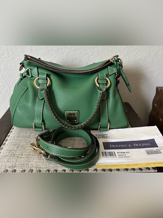 Dooney & Bourke Handbags - Dooney & Bourke Small Pebbled Leather Satchel - Emerlad